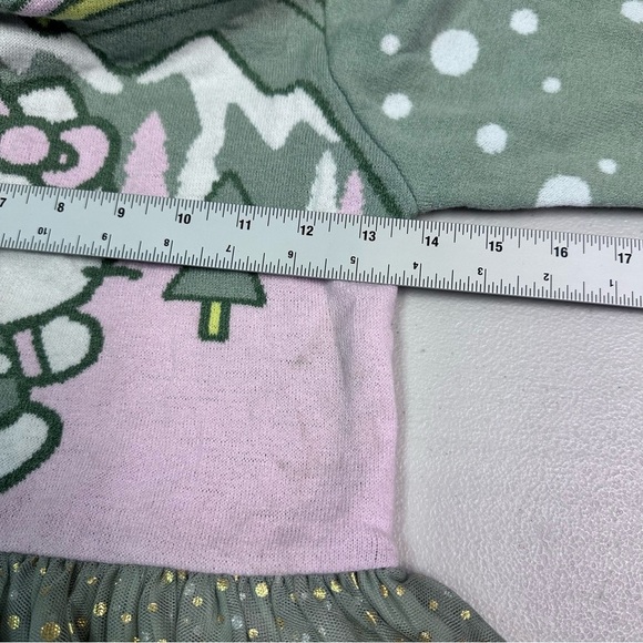 Hello Kitty Green Pink Long Sleeve Babydoll Dress - Picture 5 of 6